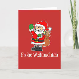 Cartão De Festividades Frohe Weihnachten Alemão Feliz Papais noeis de Nat