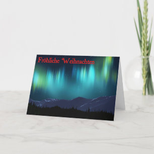 Cartão De Festividades Frohliche Weihnachten - Aurora Borealis