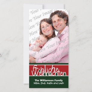 Cartão De Festividades Frohliche Weihnachten Custom Holiday Photo Card