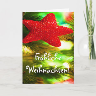 Cartão De Festividades Fröhliche Weihnachten Natal - Estrela Vermelha II 