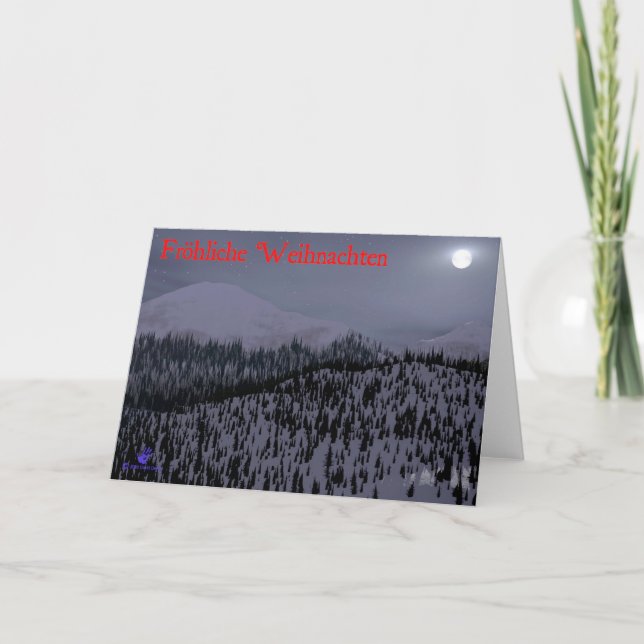 Cartão De Festividades Frohliche Weihnachten - Noite Fria Em Idaho (Frente)