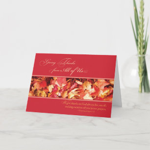 Cartão De Festividades From All of Us Thanksgiving Leaves, Religious