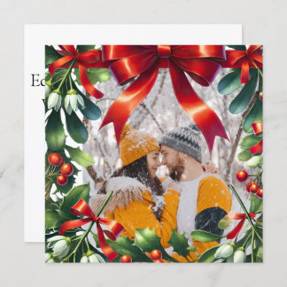 Cartão De Festividades Fronteira de Natal com arco vermelho