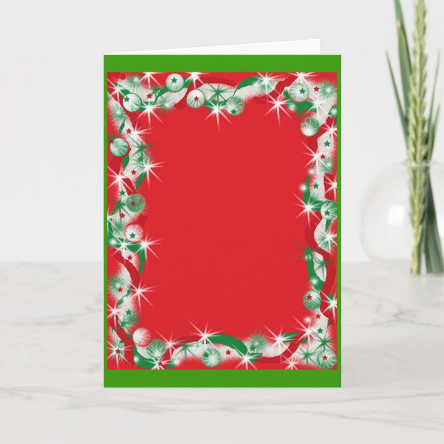 Cartão De Festividades Fronteira de Natal Garland (Frente)
