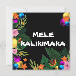 Cartão De Festividades Fronteira de Natal Havaiano - Mele Kalikimaka 