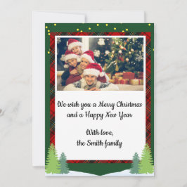 Cartão De Festividades Fronteira de Xadrez de Feriado de Natal Feliz