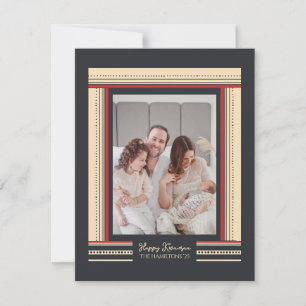 Cartão De Festividades Fronteira Glamorosa de Fita Padrão Africano Kwanza