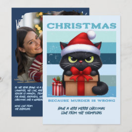 Cartão De Festividades Frostbite Cool Funny Cat Retro Christmas Photo