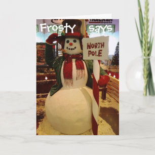 CARTÃO DE FESTIVIDADES FROSTY DIZ MERRY CHRISTMAS