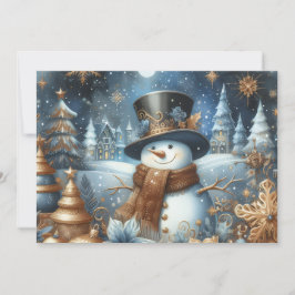 Cartão De Festividades Frosty o boneco de neve azul caprichoso Natal 