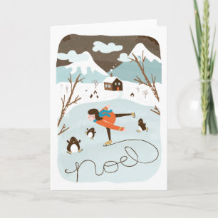 Cartão De Festividades Frozen Lake Holiday Greeting Card