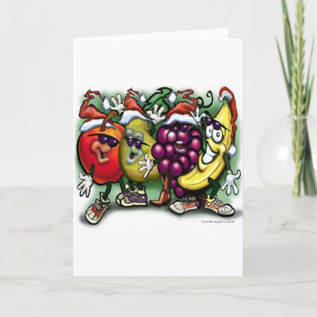 Cartão De Festividades Fruta de Natal (Frente)