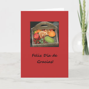 Cartão De Festividades frutas de outono de ação de agradecimento espanhol