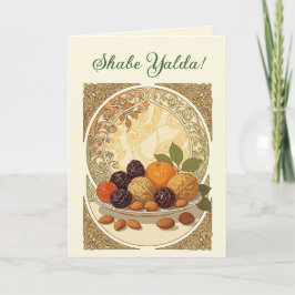 Cartão De Festividades Frutas e Nozes Yalda Persa Véspera do Solstício de