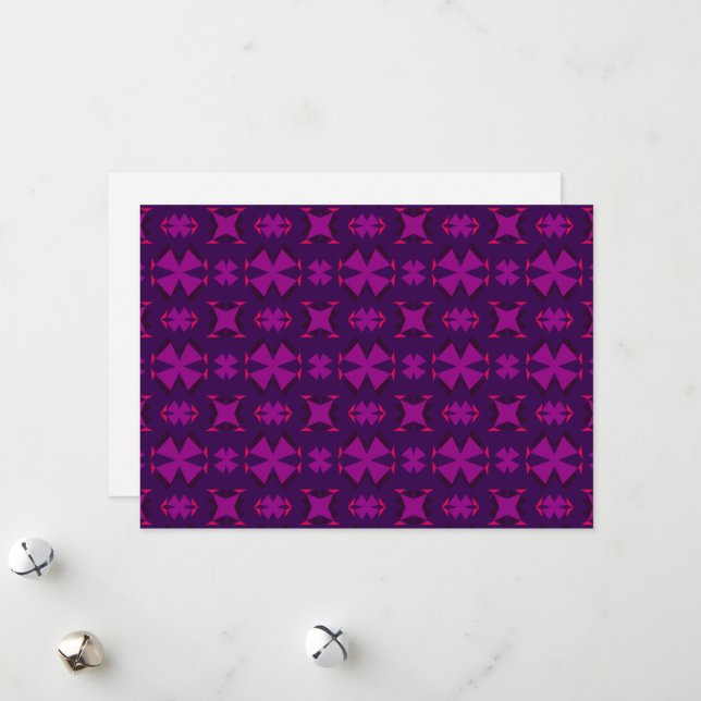 Cartão De Festividades Fuchsia Geotech: A Vibrant Abstract Geometric Text (Frente/Verso In Situ)