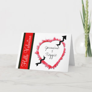 Cartão De Festividades Fun Valentine's Textured Heart Outline With Arrow