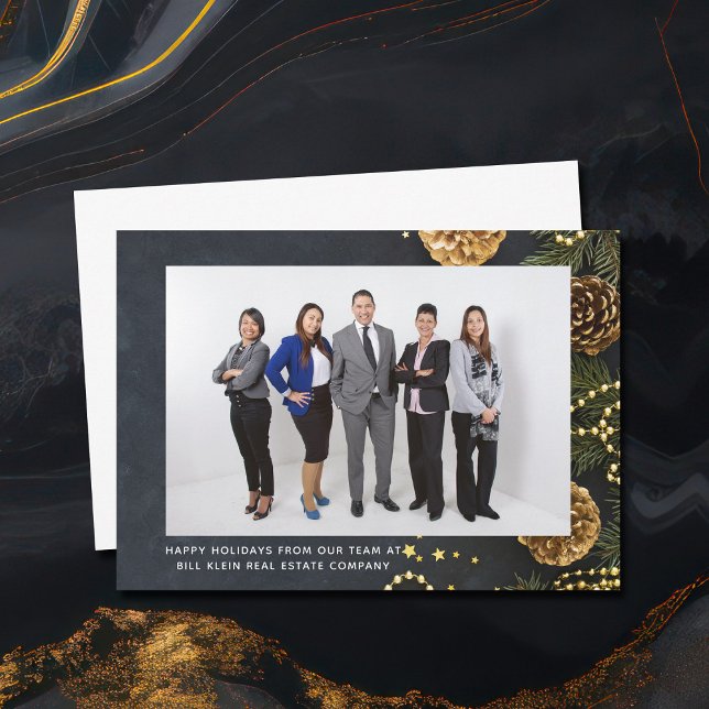 Cartão De Festividades Funcionários da empresa no feriado comercial Foto  (Criador carregado)