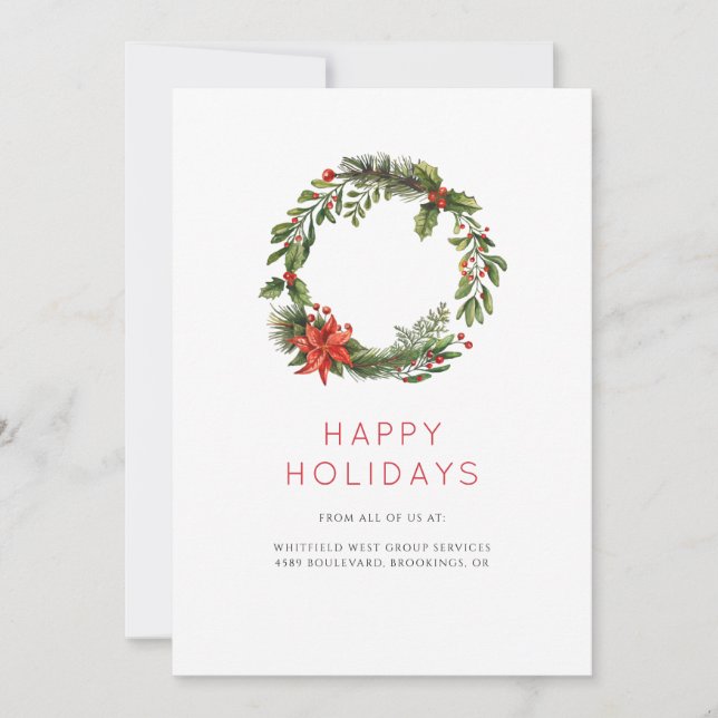 Cartão De Festividades Funcionários e clientes de logotipos comerciais (Frente)