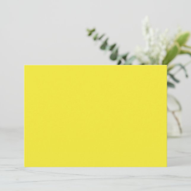 Cartão De Festividades Fundo Amarelo Vibrante Sólido (Em pé/Frente)