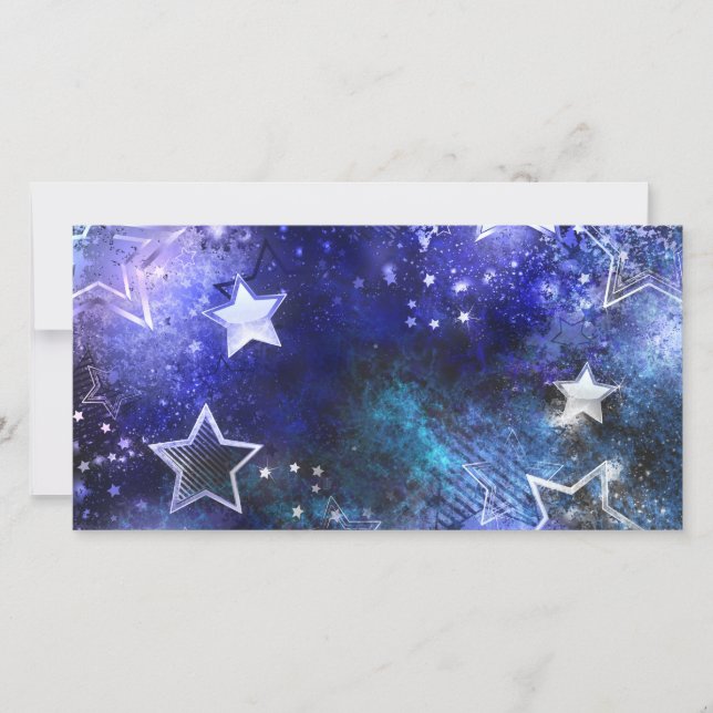 Cartão De Festividades Fundo de Espaço com Estrelas (Frente)