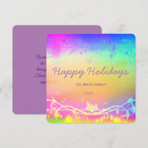 Cartão De Festividades Fundo de Natal roxo fluorescente Férias Carro