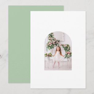 Cartão De Festividades Fundo de Vellum para Foto de Natal da Família Rosa