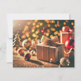 Cartão De Festividades Fundo Festivo de Natal com Presentes e Brilho