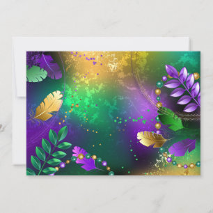 Cartão De Festividades Fundo márdi iridescente com miçangas