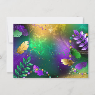 Cartão De Festividades Fundo márdi iridescente com miçangas