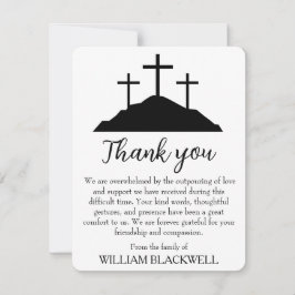Cartão De Festividades funeral preto e branco, obrigado cartas