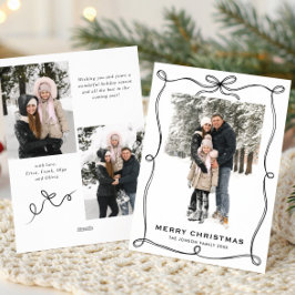 Cartão De Festividades Funky Christmas Boho Black Bow Ribbon 3 Photo