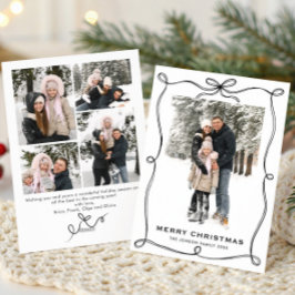 Cartão De Festividades Funky Christmas Boho Black Bow Ribbon 5 Photo