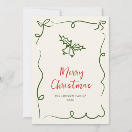 Cartão De Festividades Funky Hand Drake Scribble Retro Natal