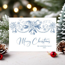 Cartão De Festividades Funky Hand Drake Scribble Retro Natal