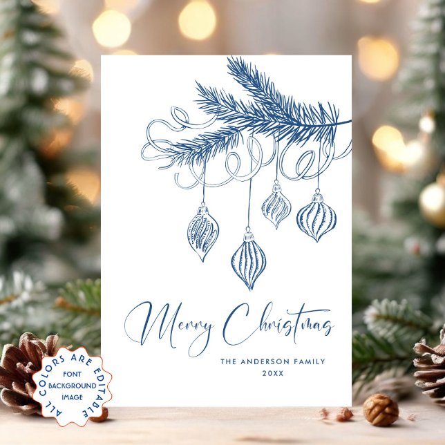 Cartão De Festividades Funky Hand Drake Scribble Retro Natal (Criador carregado)