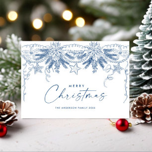 Cartão De Festividades Funky Hand Drake Scribble Retro Natal