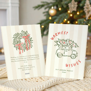 Cartão De Festividades Funky Hand Drake Scribble Retro Natal