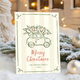 Cartão De Festividades Funky Hand Drake Scribble Retro Natal