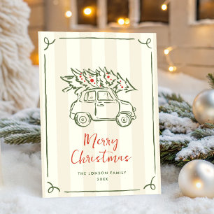 Cartão De Festividades Funky Hand Drake Scribble Retro Natal