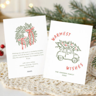 Cartão De Festividades Funky Hand Drake Scribble Retro Natal