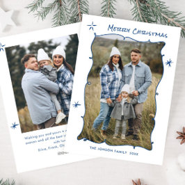 Cartão De Festividades Funky Hand Drawn Scribble Retro Natal 2 Foto