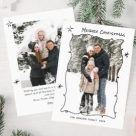 Cartão De Festividades Funky Hand Drawn Scribble Retro Natal 2 Foto