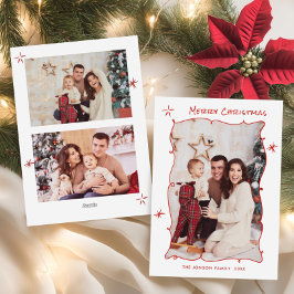 Cartão De Festividades Funky Hand Drawn Scribble Retro Natal 3 Foto