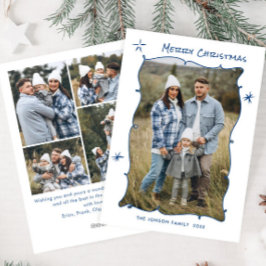 Cartão De Festividades Funky Hand Drawn Scribble Retro Natal 5 Foto