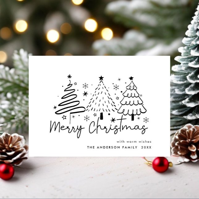 Cartão De Festividades Funky Hand Drawn Whimsical Christmas (Criador carregado)