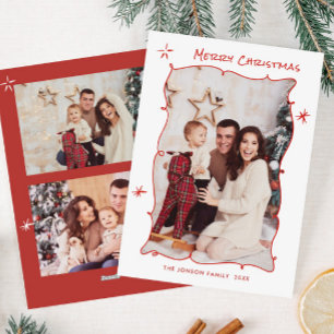 Cartão De Festividades Funky Hand Drawn Whimsical Retro Natal 3 Foto