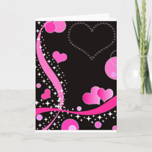 Cartão De Festividades Funky hearts - Card