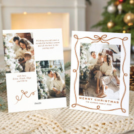 Cartão De Festividades Funky Merry Christmas Boho Bow Ribbon 3 Photo