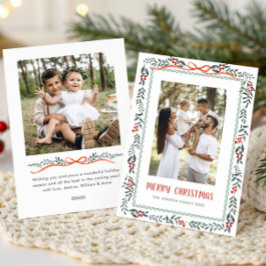 Cartão De Festividades Funky Sage Green Christmas Bow Ribbon 2 Photo