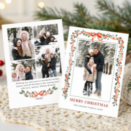 Cartão De Festividades Funky Sage Green Christmas Bow Ribbon 5 Photo